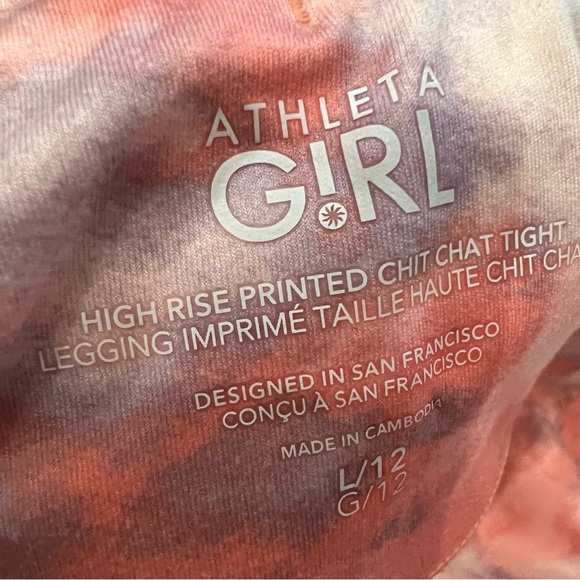 ATHLETA GIRL HIGH RISE PRINTED CHIT CHAT TIGHT - BUNDLE OF 2 - SIZE L (1… - Picture 3 of 5
